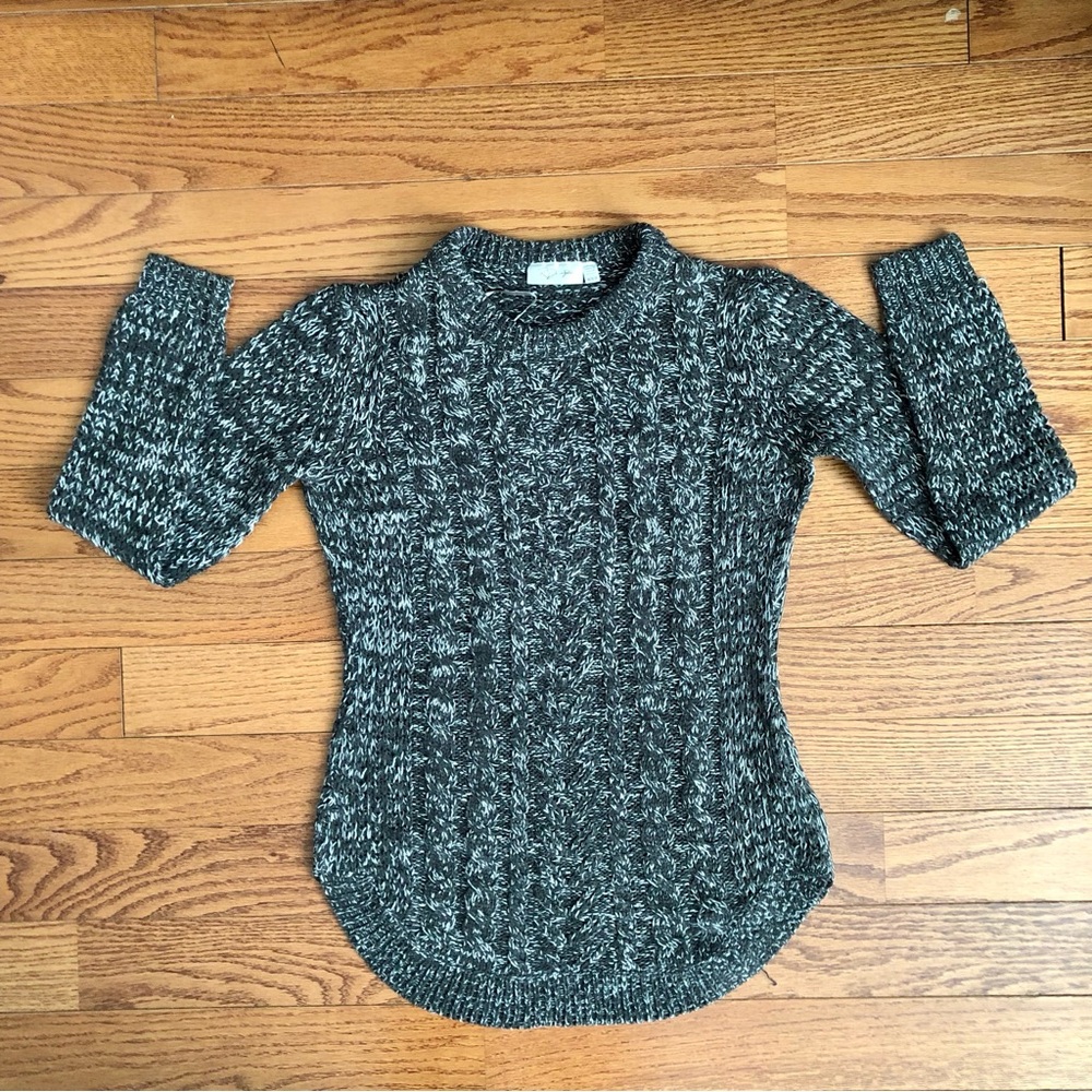 Retrod Cable Knit Charcoal Gray Casual Crewneck Sweater Women’s Size M